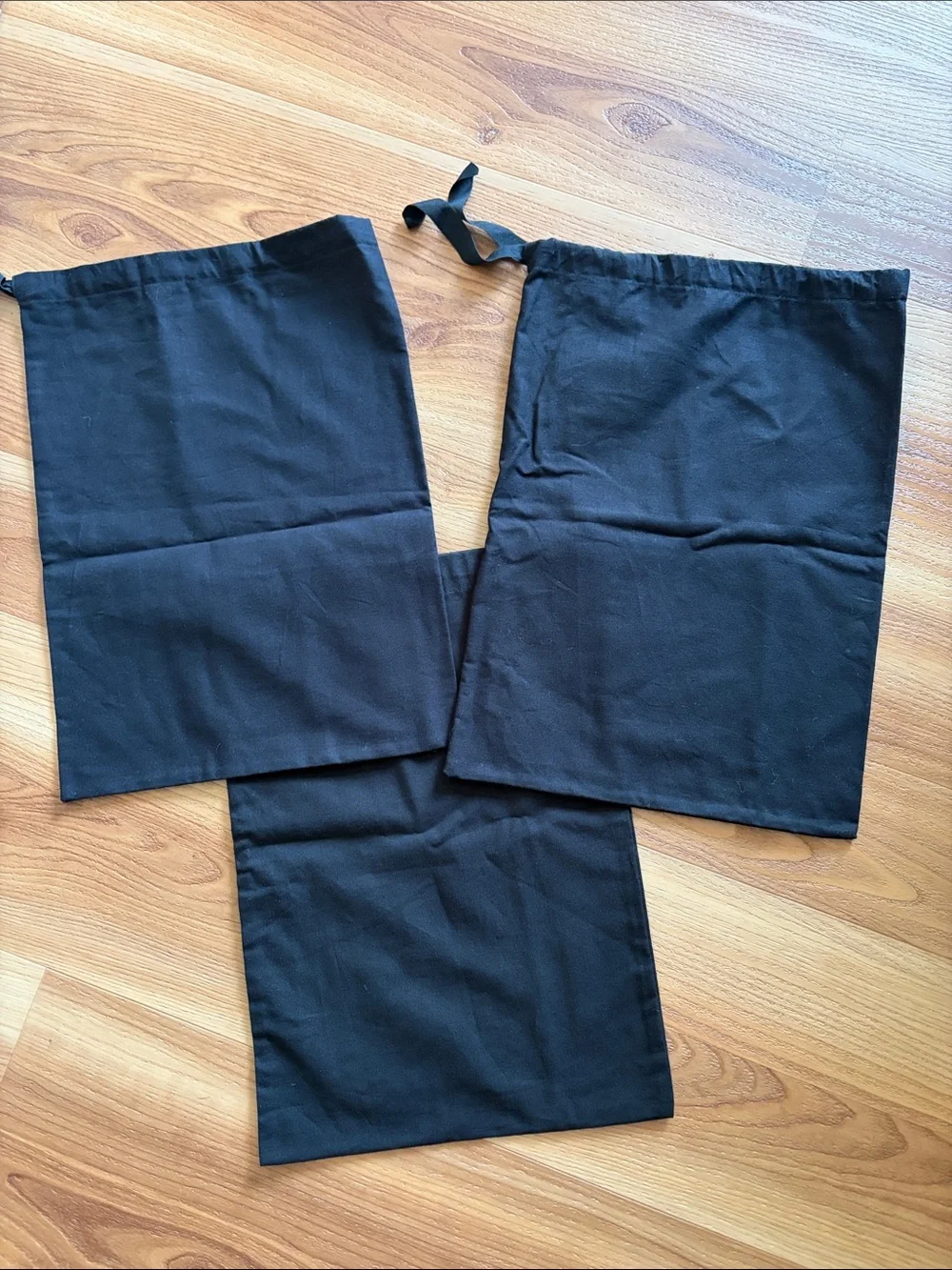 Chanel Lot of 3 Drawstring Dust Bags Black